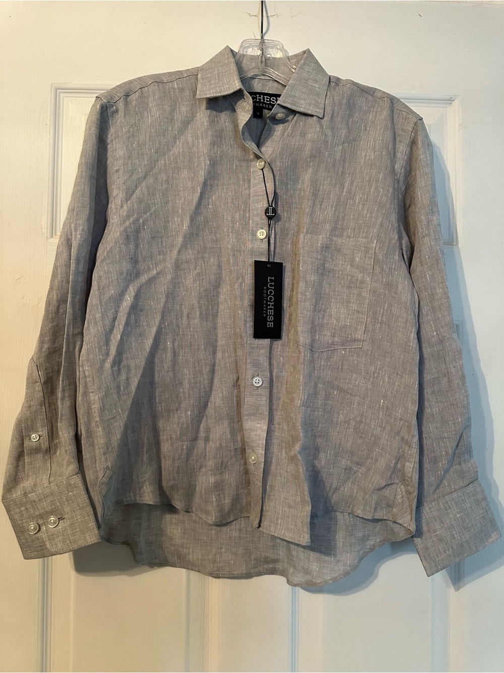 Lucchese Gray Linen Button-Down Shirt